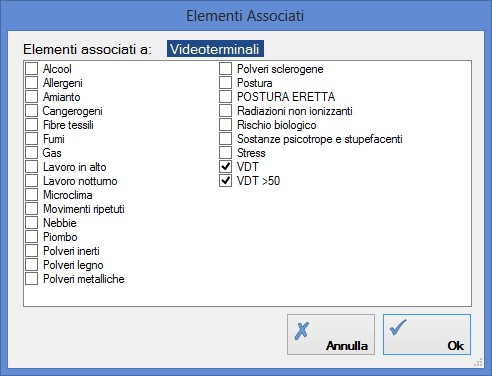 Configurare l'associazione di un rischio